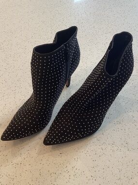 Studded Black Ankle Boots - Women's Pointed Toe Aldo Booties